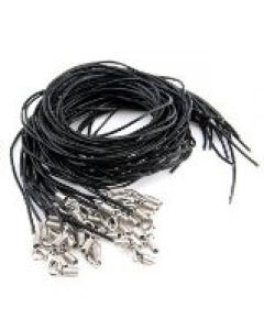 Leather strap black (necklace type) with carbine lock 120 pieces