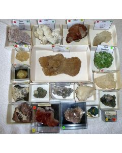 Calcite xls, Tsumeb, Namibia, 1 lot of 19 high end specimen