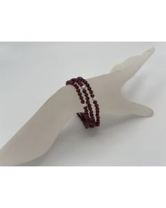 Bracelet, garnet (facetted) and a real silver sphere, 4 mm spheres, 1 piece