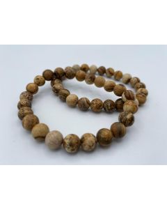 Bracelet, landscape jaspis, 8 mm spheres, 1 piece