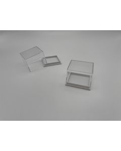 Thumbnail Box, Acrylic Box, T4H; white, 1 1/2 x 1 2/5 x 1 1/4 inch (41 x 35 x 32 mm); 10 pcs