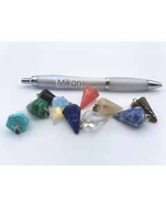 Gemstone pendant; pendulum, mixed colors, approx. 2 cm; 10 pieces