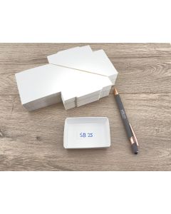 Specimen FoldUp Boxes SB 25; 3 x 2 x 1 inch (75 x 50 x 25 mm); 2,500 pcs, fit 25 per flat. This is a full carton.
