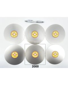 Diamond lap; 20 cm (8") diameter, 2000 grit , approx. 1.2 mm (1/20”) thickness, 12.7 mm (1/2”) arbor size; 1 piece

