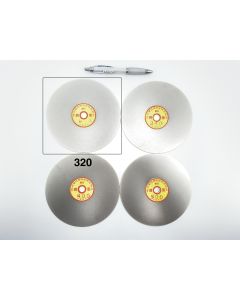 Diamond lap; 8" (20 cm), grain 320, approx. 1/20" (1.2 mm) thickness, 1/2" (12.7 mm) mount; 1 piece