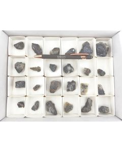 Silver minerals, pyrargyrite xx, dyscrasite, argyrodite xx, canfieldite xx; Colquechaca, Bolivia; 1 half size flat, Unique
