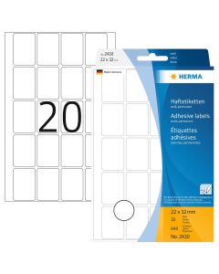 Adhesive labels for MM-boxes, 22 x 32 mm, Made in Germany (!)