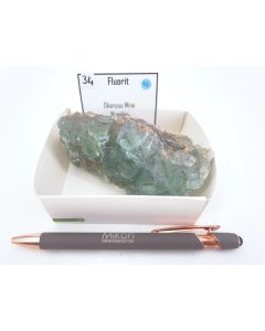 Fluorite xls; Okarusu Mine, Otjiwarongo, Namibia; Gerd Tremmel collection, Scab