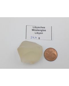 Lybian Desert Glas (Tektite); Libya, piece 3,8 cm; 34,4g