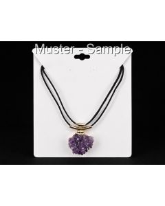 Necklace with Amethyst Druze in Gold-Coloured Metal Setting; 1 Piece
