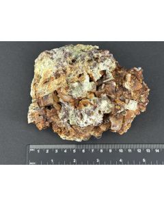 Moonstone crystals (oligoclase) on matrix; St. Eulalia, Chihuahua, Mexico; Cab; unique piece