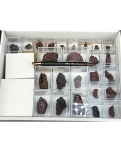 Mercury, native, Cinnabar; Almadén, Spain; 1 half size flat; unique