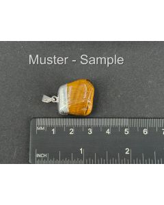 Tiger’s Eye Tumbled Stone Pendant; Sterling Silver Setting; 1 Piece