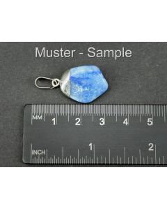 Sodalite Tumbled Stone Pendant; Sterling Silver Setting; 1 Piece