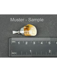 Citrine Tumbled Stone Pendant; Sterling Silver Setting; 1 Piece