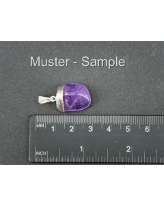 Amethyst Tumbled Stone Pendant; Sterling Silver Setting; 1 Piece