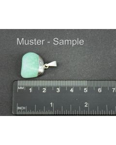 Amazonite Tumbled Stone Pendant; Sterling Silver Setting; 1 Piece
