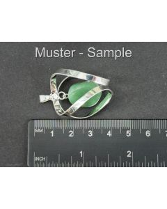 Aventurine Tumbled Stone Pendant with Spiral; Silver-Coloured; 1 Piece