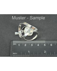 Rock Crystal Tumbled Stone Pendant with Spiral; Silver-Coloured; 1 Piece
