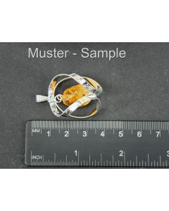 Citrine Tumbled Stone Pendant with Spiral; Silver-Coloured; 1 Piece