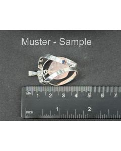 Rose Quartz Tumbled Stone Pendant with Spiral; Silver-Coloured; 1 Piece