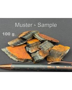 Hawks-eye, blue tigers-eye; pure bands; South Africa; 100 g