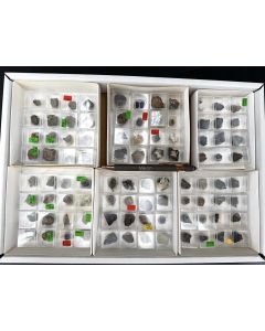 Eifel Mix; various minerals; micromounts; 1 Flat; unique