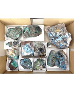 Shattuckite, Chrysocolla, Brochantite xls; Mesopotamia Mine, Khorixas, Namibia; over 7 kg; 1 flat; unique