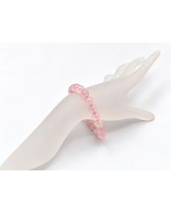 Bracelet, rose quartz, 8 mm spheres; 1 piece