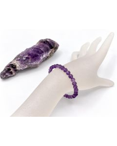 Bracelet, amethyst, 6 mm spheres; 1 piece