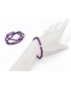 Bracelet, amethyst (faceted) and real silver sphere, 4 mm spheres; 1 piece