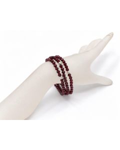 Bracelet, garnet (facetted) and a real silver sphere, 4 mm spheres; 1 piece