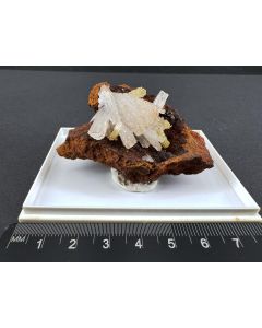 Hemimorphite, Adamite xls; Ojuela Mine, Durango, Mexico; Cabinet; unique piece