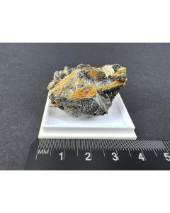 Ferro-actinolite crystals; Binntal, Switzerland; miniature specimen; unique piece