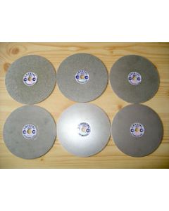 Diamond lap; 6" (15 cm), grain 1500, approx. 1/20" (1.2mm) thickness, approx. 1/2" (12.5 mm) mount, made in India; 1 piece