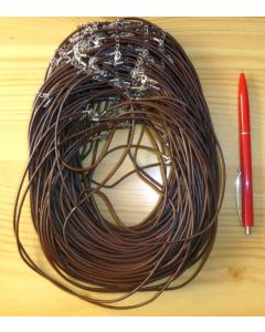 Leather strap brown (necklace type) with carbine lock 50 pieces