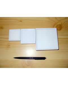 Gemstone Box with glass lid; white, 3 1/2 x 3 1/2 x 1 1/5 inch (90 x 90 x 30 mm); 6 pcs