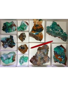 Mixed, colourful crystal specimen from Laurion, Greece, 10 flats