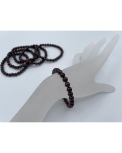 Bracelet, garnet, 6 mm spheres, 1 piece