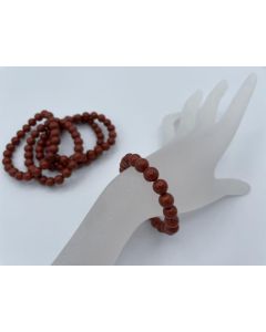 Bracelet, jaspis (red), 8 mm spheres, 1 piece