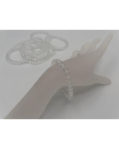 Bracelet, mountain quartz, 6 mm spheres, 1 piece