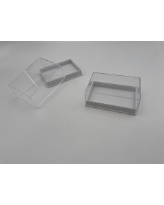 Miniature Box, Acrylic Box, T8H; white, 3 x 2 x 1 1/4 inch (80 x 55 x 32 mm); 50 pcs