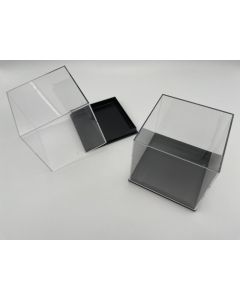 Small Cabinet Box, Acrylic Box, T8F; black, 3 1/4 x 3 1/4 x 3 inch (82 x 82 x 78 mm); 5 pcs