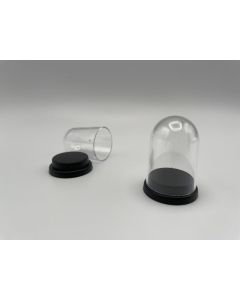 Domed Box; black, small, 1 1/4 x 1 3/4 inch (31 x 44 mm); 10 pcs