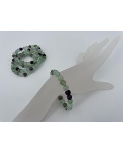 Bracelet, fluorite, 8 mm spheres, 1 piece