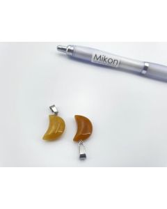 Gemstone pendant; moon, half moon, Citrine, approx. 1.8 cm; 1 piece