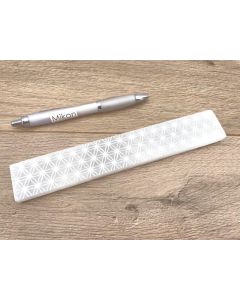 Selenite bar/rod, "Flower of life" angular, engraved, polished approx. 20 cm, 1 piece