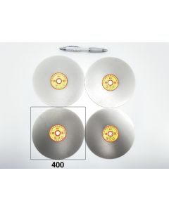 Diamond lap; 6" (15 cm), grain 400, approx. 1/20" (1.2 mm) thickness, 1/2" (12.7 mm) mount; 1 piece