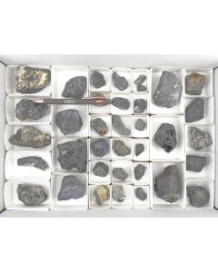 Silver minerals, pyrargyrite xx, dyscrasite, argyrodite xx, canfieldite xx; Colquechaca, Bolivia; 1 flat, Unique