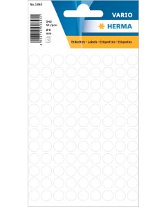 Adhesive lables (dots) white, 8 mm diameter, 1 small package, Made in Germany (!)
